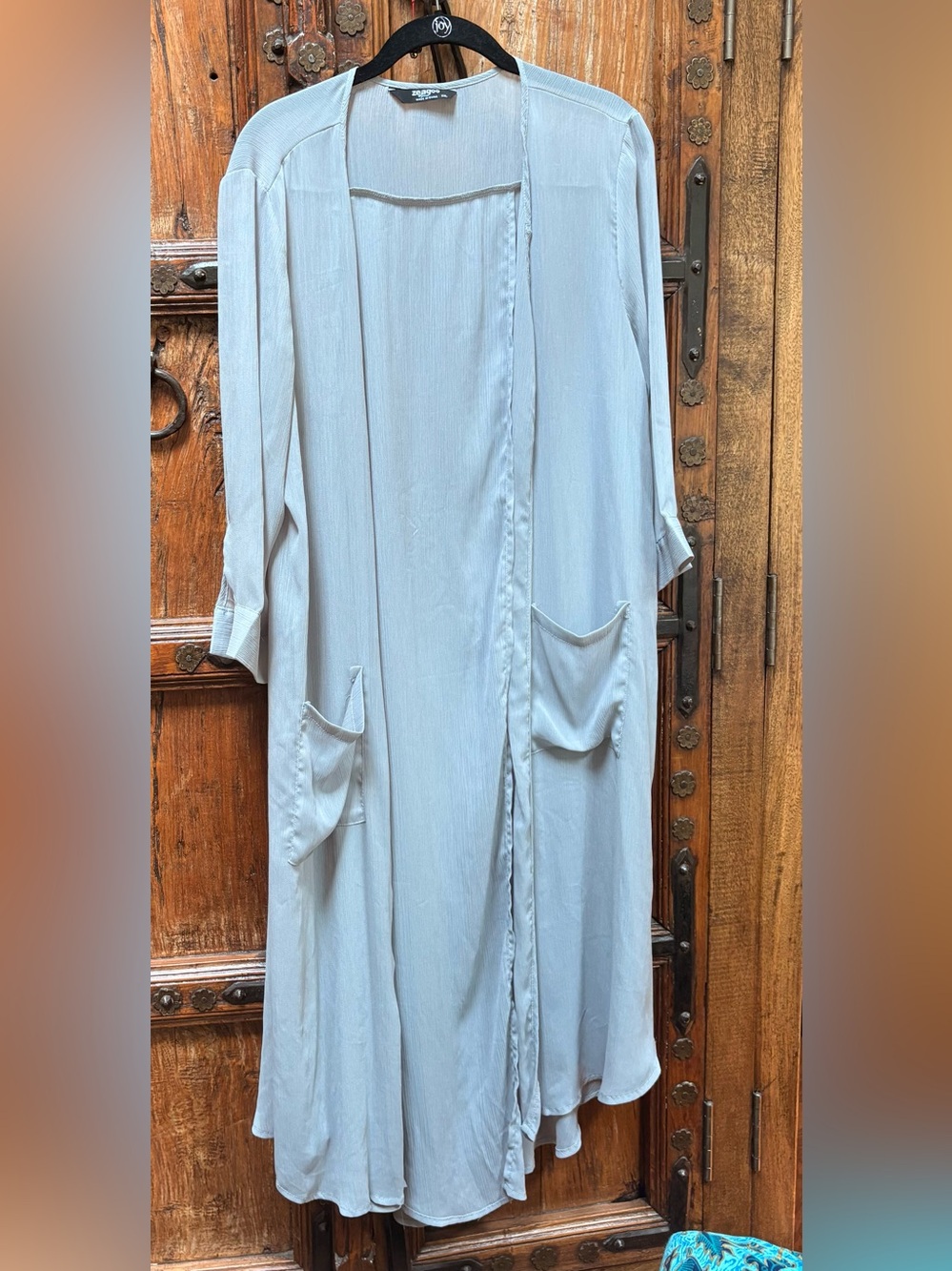 zeagoo Light Gray Open Front Duster or Swim Coverup Sz XXL